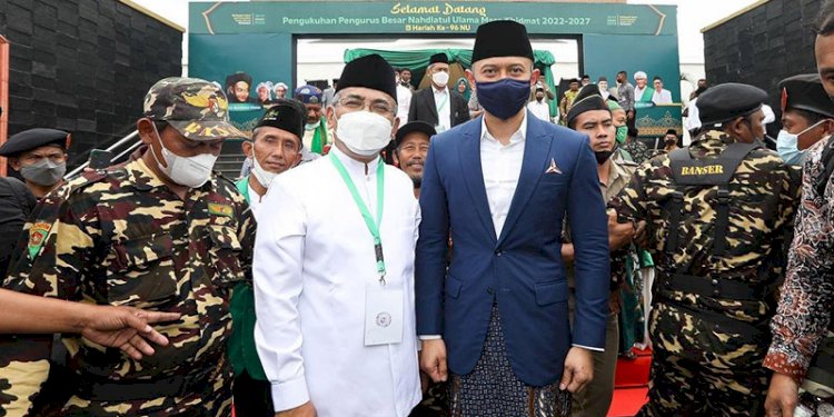 Ketua Umum Partai Demokrat, Agus Harimurthi Yudhoyono dan Ketua Umum Tanfidziyah PBNU Yahya Cholil Staquf/Ist