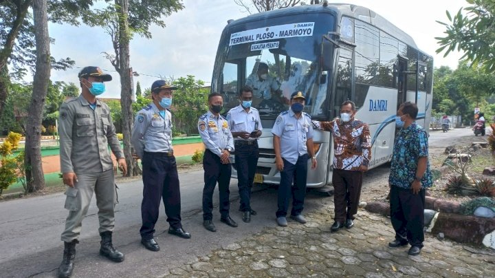 Bus DAMRI yang beroperasi di Wilayah Utara Brantas Jombang