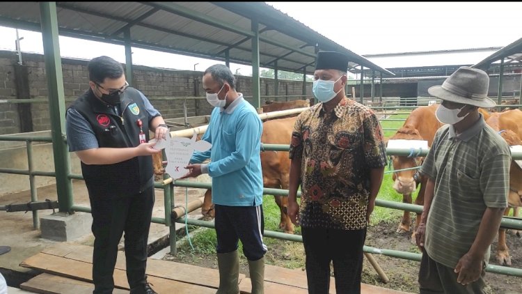 Simbolis, Bupati Kediri Serahkan Sapi Indukan Ke Peternak