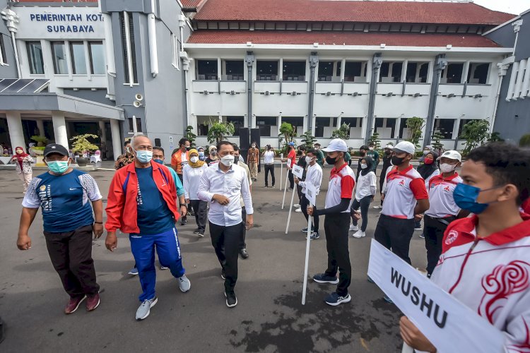 Wali Kota Eri Cahyadi memberikan dukungan dan semangat kepada para atlet/ist