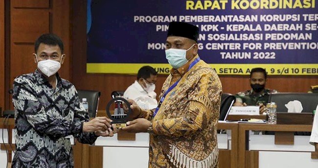 Wakil Ketua KPK, Nawawi Pomolango di acara rapat koordinasi program pemberantasan korupsi terintegrasi yang digelar di kantor Gubernur Aceh/Ist