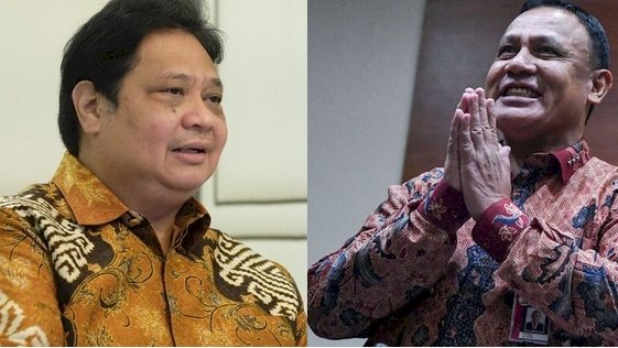 Ketua Umum Partai Golkar Airlangga Hartarto dan Ketua Komisi Pemberantasan Korupsi (KPK) Firli Bahuri/Net