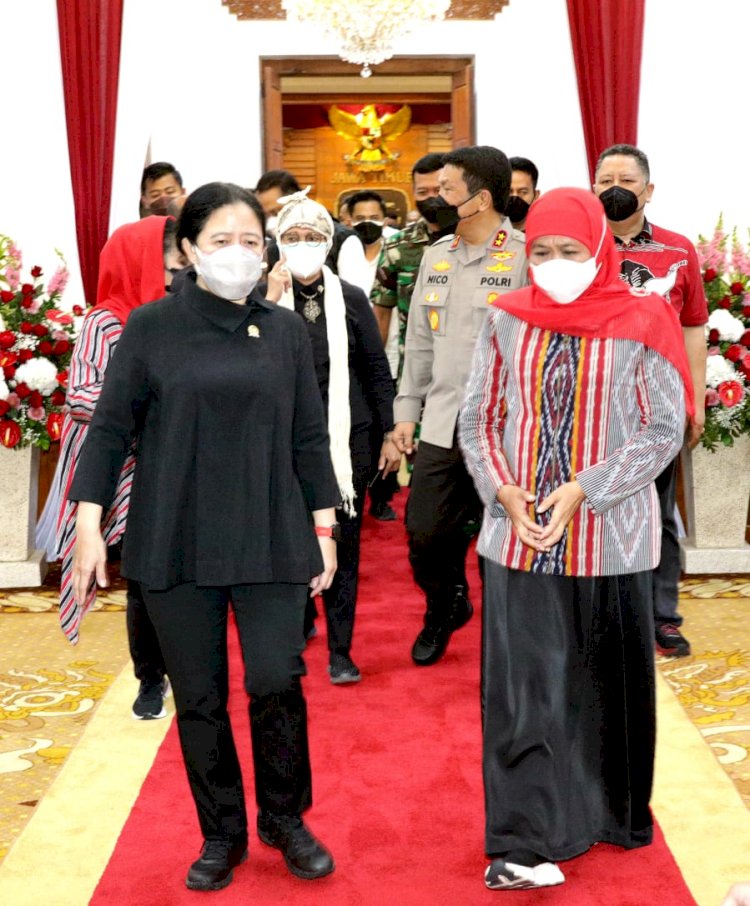 Gubernur Jawa Timur Khofifah Indar Parawansa dan Ketua DPR RI Puan Maharani/Ist