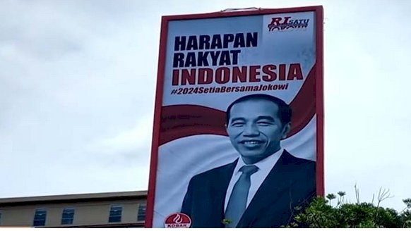 Spanduk bergambar Presiden Joko Widodo di Pekanbaru, Riau/Repro