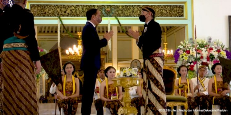 Presiden Joko Widodo di Pura Mangkunegaran, Kota Surakarta, Jawa Tengah/Repro