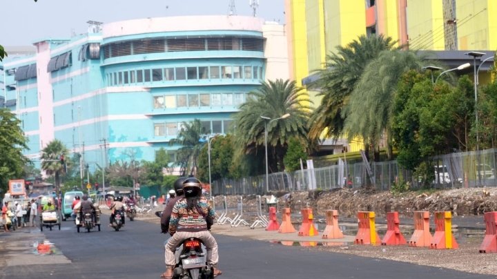 Jalan di Pasar Turi baru yang akan di bngun halte bus/RMOLJatim