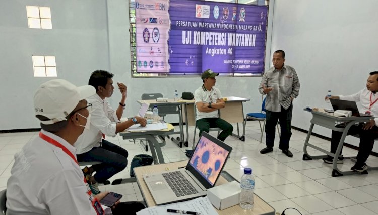 Para peserta saat mengikuti UKW PWI Malang Raya angkatan 40 di salah satu kelas madya/RMOLJatim