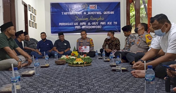 Kapolres beserta perwakilan Forpimda Bondowoso saat hadiri Tasyakuran PWI Bondowoso/RMOLJatim 