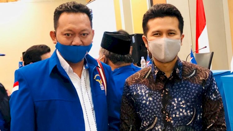 Ketua DPD Demokrat Jatim, Emil Elestianto Dardak dan Sekretaris DPC Demokrat Kabupaten Kediri, M. Zaini/Ist