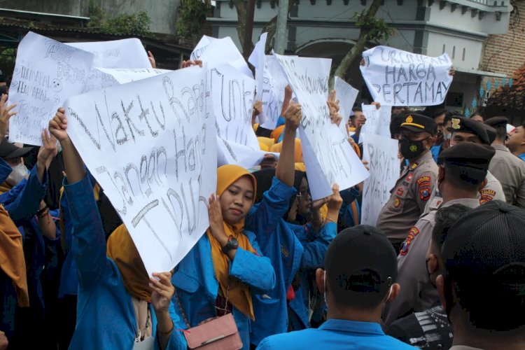 Aksi PMII Bondowoso/RMOLJatim 