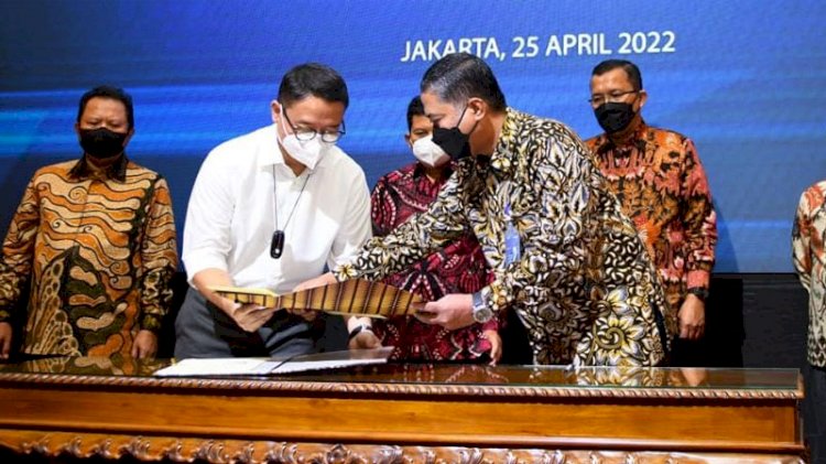 Penandatangan kerjasama Bank BTN dengan BPJS Kesehatan di Jakarta, Senin, 25 April 2022./Dok