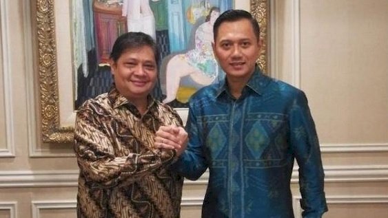 Ketua Umum Partai Golkar Airlangga Hartarto (AH) dan Ketua Umum Partai Demokrat Agus Harimurti Yudhoyono (AHY)/Net