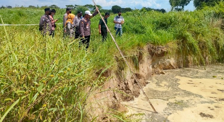 Lokasi tanah ambles di wilayah Kecamatan Jenu Tuban/RMOLJatim