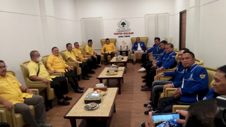 Pertemuan penguru Golkar dan PAN Jatim/ist