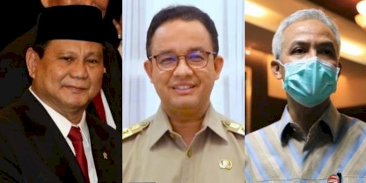 Prabowo Subianto, Anies Baswedan dan Ganjar Pranowo/Net