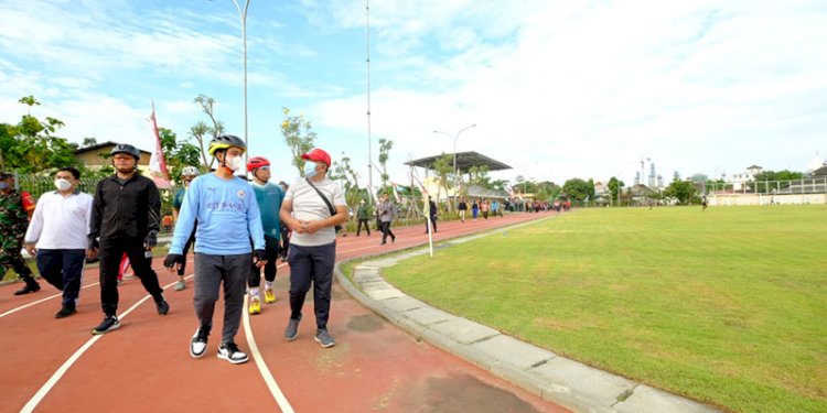 Walikota Solo, Gibran Rakabuming Raka, saat meresmikan Stadion Mini Cengklik, Jumat (27/5)/Net