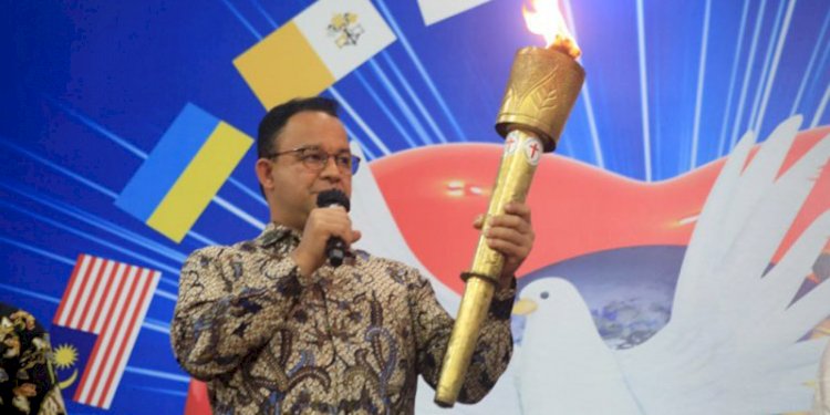 Gubernur DKI Jakarta Anies Baswedan hadiri perayaan Kebangkitan dan Kenaikan Isa Almasih di Jakarta International Stadium (JIS), Tanjung Priok, Jakarta Utara, Jumat (27/5)/Ist