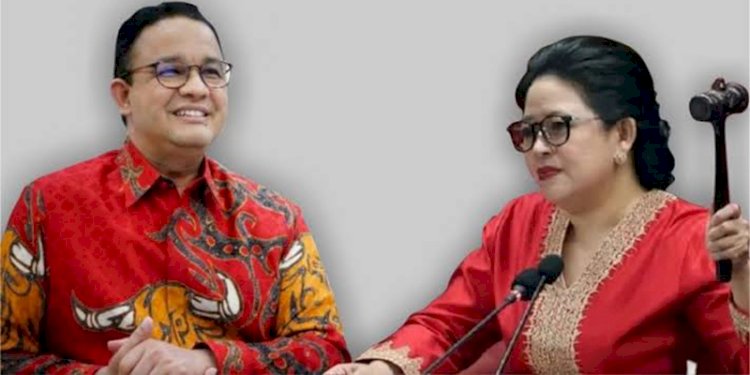 Ketua DPR RI Puan Maharani dengan Gubernur DKI Jakarta Anies Baswedan/Net