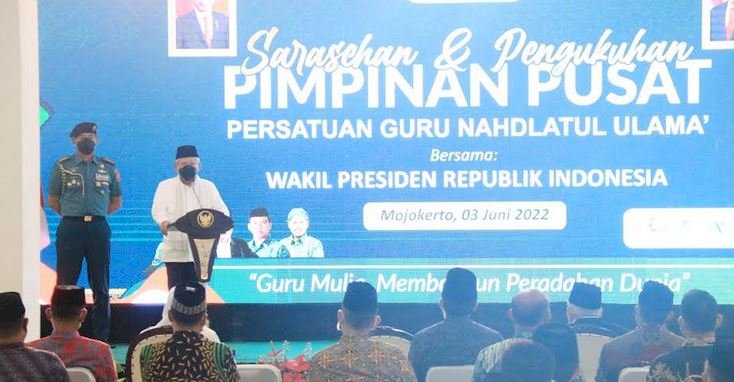 Wakil Presiden RI, Ma'ruf Amin saat berkunjung ke Ponpes Amanatul Ummah dan Institute K.H Abdul Chalim di Mojokerto/ist