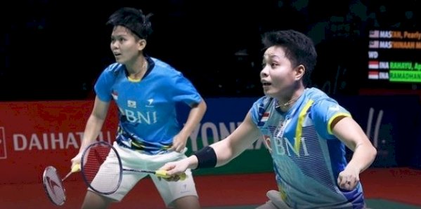 Apriyani dan Siti Fadia saat bertanding perebutan partai semi final/RMOLJatim