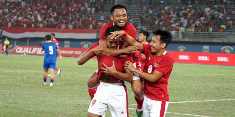 Pemain timnas saat merayakan gol,/ Ig PSSI 