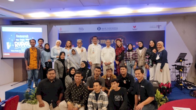 Para peserta sosialisasi Kantor Perwakilan Bank Indonesia (BI) Kediri foto bersama/RMOLJatim