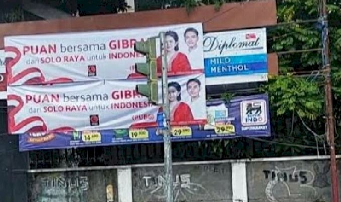 Spanduk Puan-Gibran yang terpasang di salah satu titik di Kota Solo/RMOLJateng