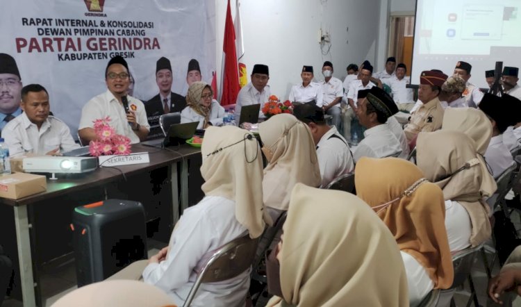 Konsolidasi DPC Gerindra Gresik bersama seluruh pengurus dan kader/RMOLJatim