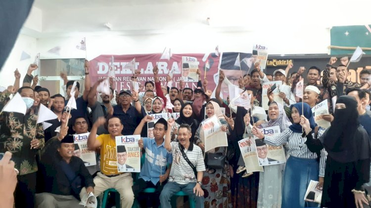 Jaringan Relawan Nasional Anies Baswedan Presiden 2024 saat deklarasi di Sumenep/RMOLJatim