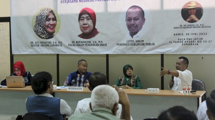 Diskusi Nusakom dan PWI Jatim/ ist