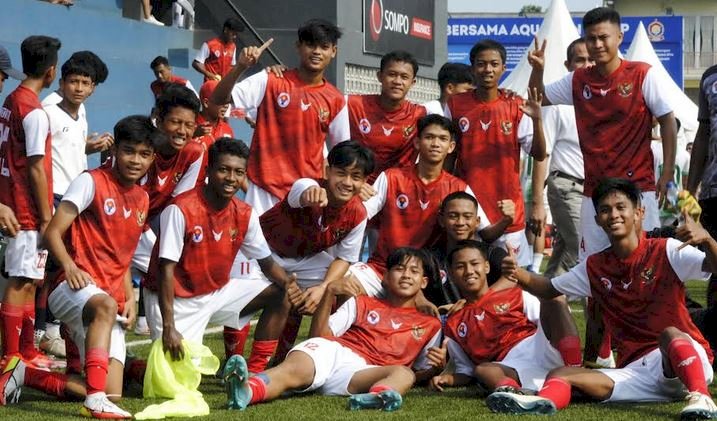 Skuat Timnas Pelajar Kemenpora U17 usai laga Internasional di Sentul, Jawa Barat/RMOLJatim