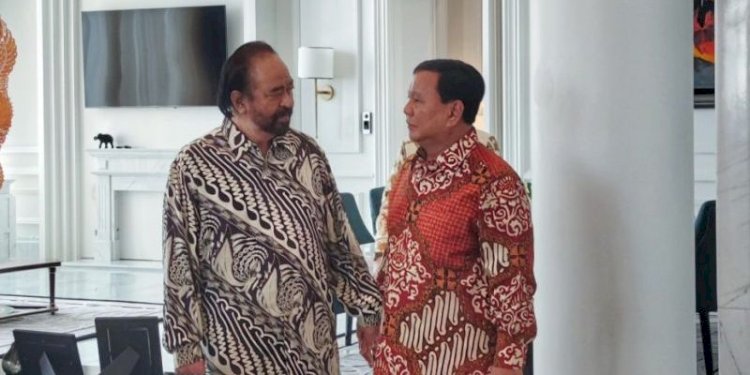 Ketua Umum Partai Gerindra  Prabowo Subianto dan Ketua Umum Partai Nasdem Surya Paloh/Net