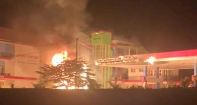 SPBU di Kecamatan Paciran Lamongan saat terbakar/RMOLJatim