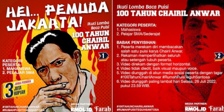 Pamflet lomba baca puisi Chairil Anwar/Net