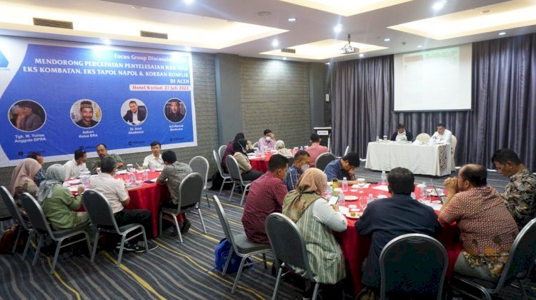 FGD tentang penyelesaian hak eks kombatan, tapol-napol, dan korban konflik di Aceh/RMOLAceh.
