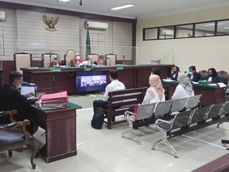 Sidang kasus kredit macet Rp 28,3 miliar Bank Negara Indonesia (BNI) Kanwil Surabaya di Pengadilan Tipikor Surabaya, Senin (25/7/2022) lalu/ist