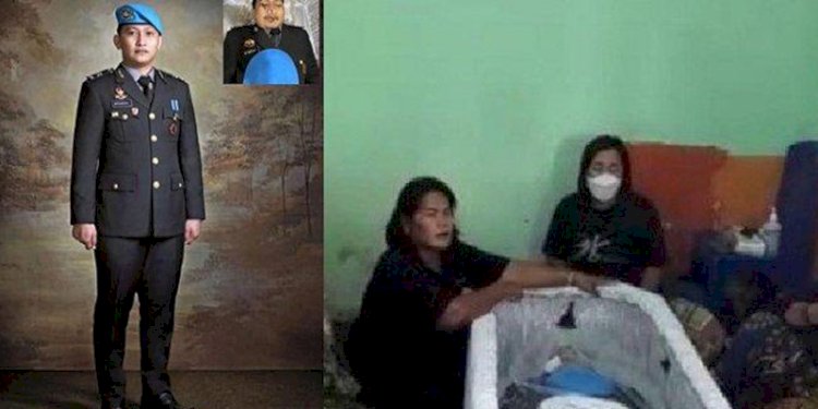 Brigpol Yosua Hutabarat semasa hidup dan jenazahnya/Net
