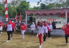 Meriahnya HUT RI ke-77 di GNS Malang, Ada Ibu-Ibu Senam dengan Baju Merah Putih