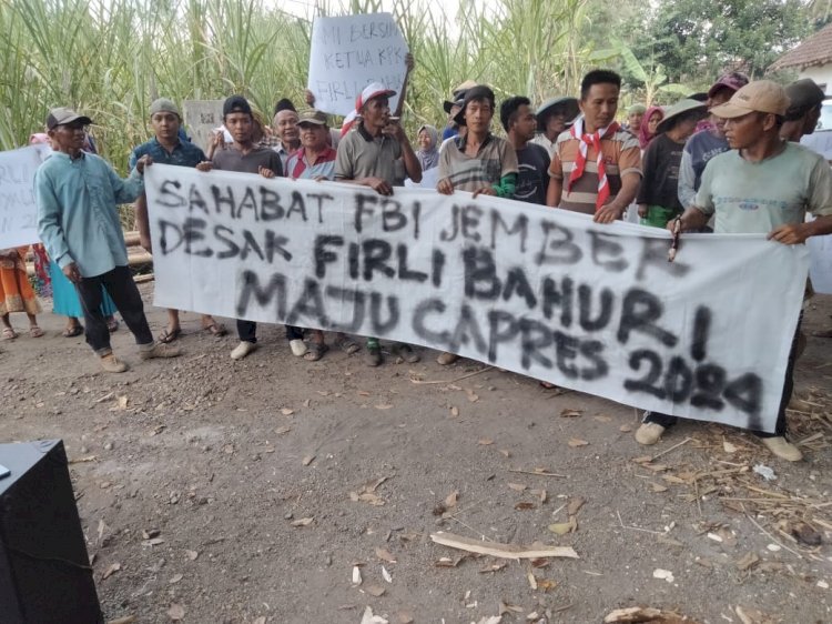 Para petani tebu Jember saat deklarasi mendukung Ketua KPK Firli Bahuri/RMOLJatim