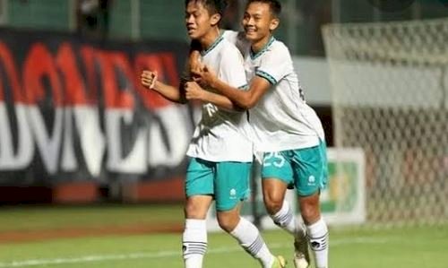 Pemain Timnas U16 saat merayakan golnya/ist