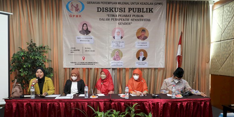 Gerakan Perempuan Milenial untuk Keadilan (GPMK) menggelar diskusi publik dengan tema “Etika Pejabat Publik Dalam Perspektif Sensitifitas Gender” di Hotel Balairung, Jakarta Timur/Net