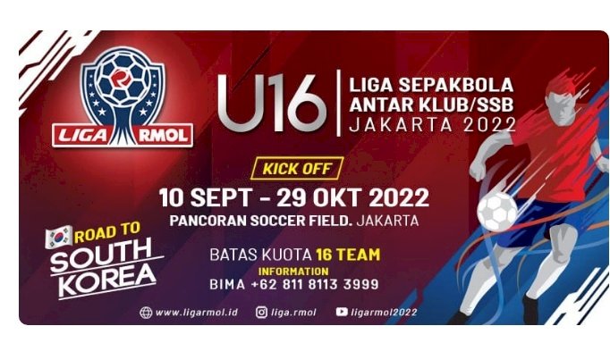 Liga RMOL 2022 akan mempertarungkan para pemain U-16 dari 16 tim/Ist