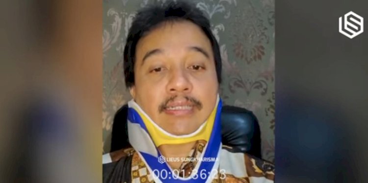 Cuplikan foto saat Roy Suryo menyampaikan penjelasan terkait kasus dugaan penistaan agama yang menjeratnya/Repro