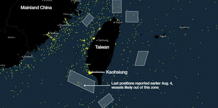Peta yang menunjukkan kapal militer China selama latihan militer di sekitar Taiwan/Net