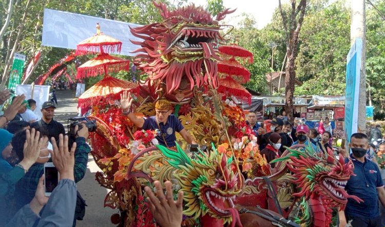 Sandiaga Uno saat kunjungi wisata Tirta Agung/RMOLJatim 