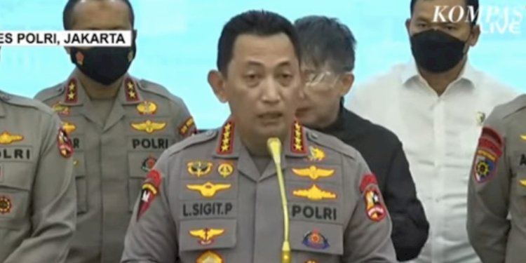 Kapolri Jendral Listyo Sigit Prabowo dalam jumpa pers di Mabes Polri/Ist