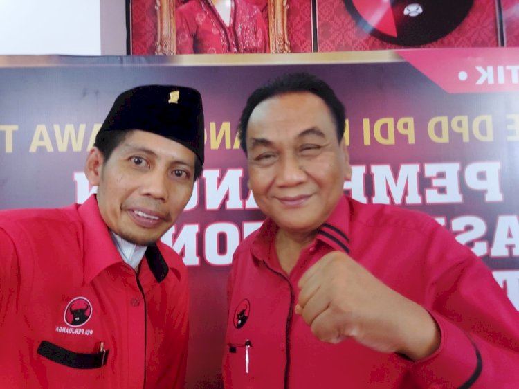 Ketua DPC  PDI Perjuangan Lamongan Husen Bersama ir. Bambang Wuryanto Pacul Ketua Bidang DPP PDIP Bidang Pemilu