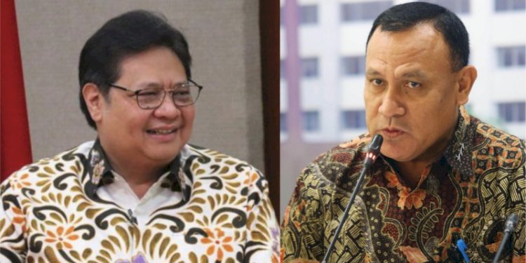 Ketua Umum Partai Golkar Airlangga Hartarto dan Ketua KPK Firli Bahuri/Net