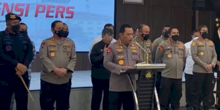 Kapolri Jenderal Listyo Sigit Prabowo mengumumkan penetapan tersangka Irjen Ferdy Sambo dalam kasus penembakan Brigadir J/Repro