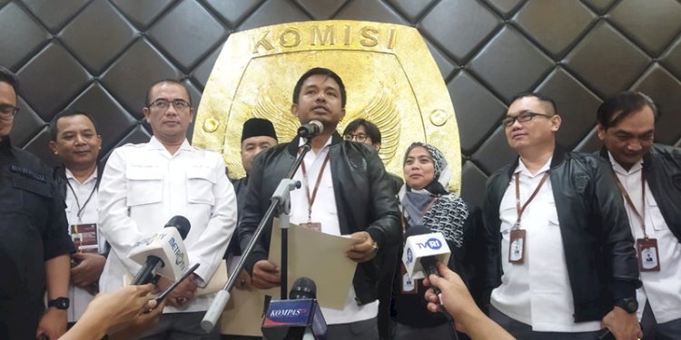 Anggota KPU Idham Holik saat menyampaikan konferensi pers penutupan pendaftaran partai politik calon peserta pemilu/RMOL